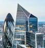 London cityscape with skyscrapers.